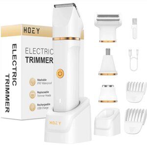 4-in-1 Electric Shaver Trimmer Waterproof Bikini, Face, Nose & Body Hair Shaver